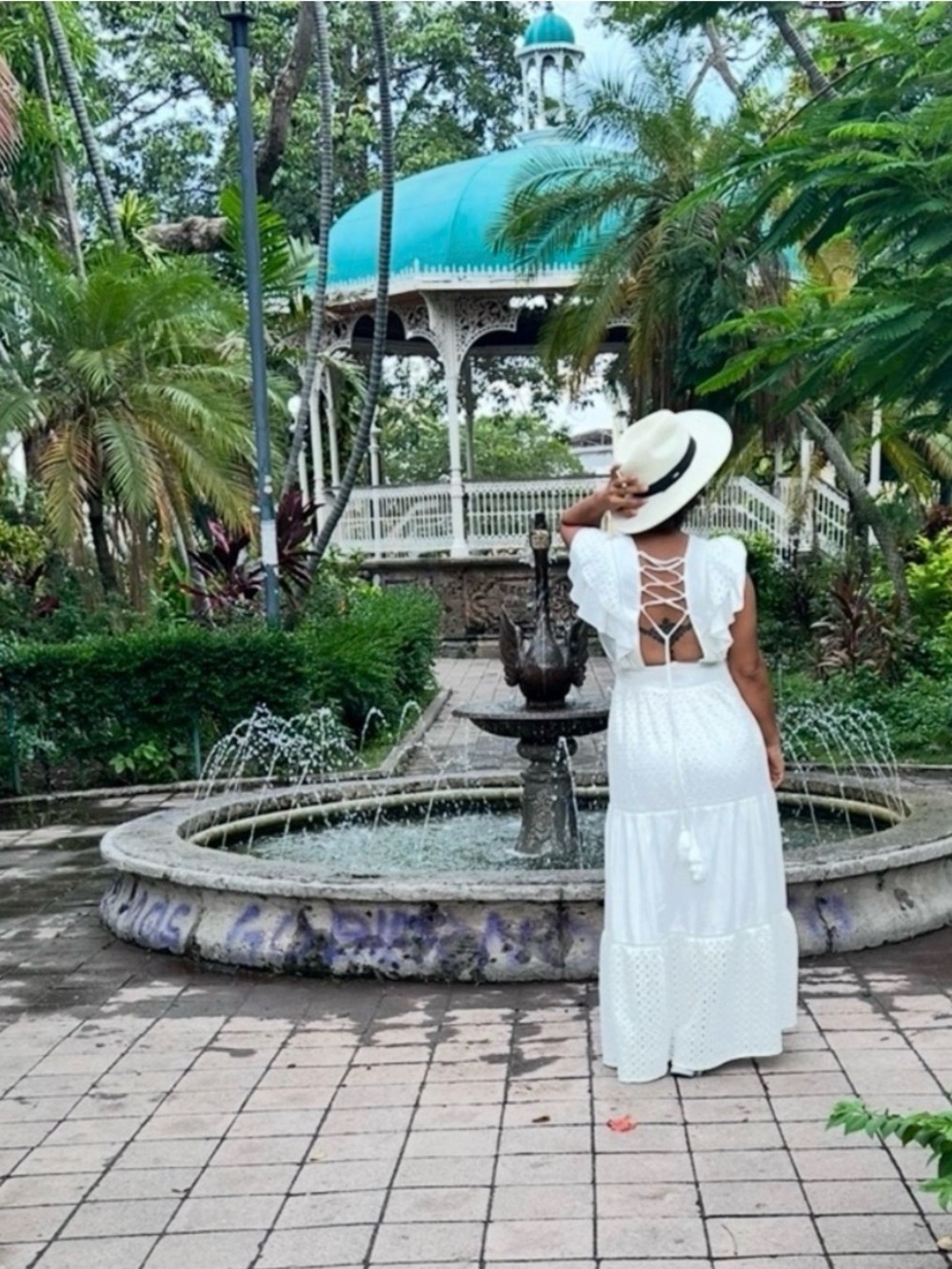 Solitaire White Lace-Back Maxi Dress with Flutter Sleeves